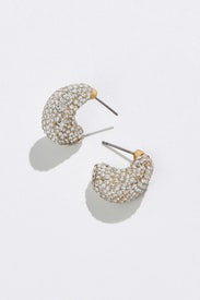 Pave Dome Mini Hoop Earrings by Lele Sadoughi