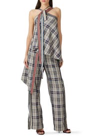 Racing Stripe Plaid Top by Monse