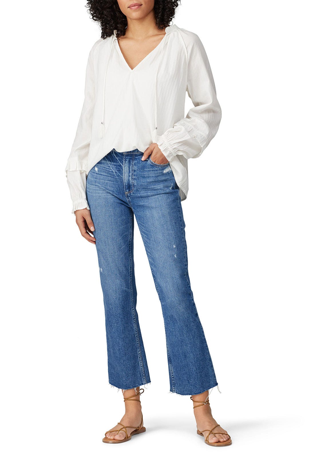 White Tailynn Blouse by PAIGE 0