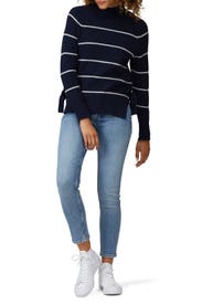 Blue Striped Turtleneck by Rebecca Taylor NYC