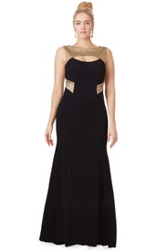 Golden Trim Gown by Theia