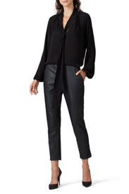 Black Classic Scarf Top by Theory