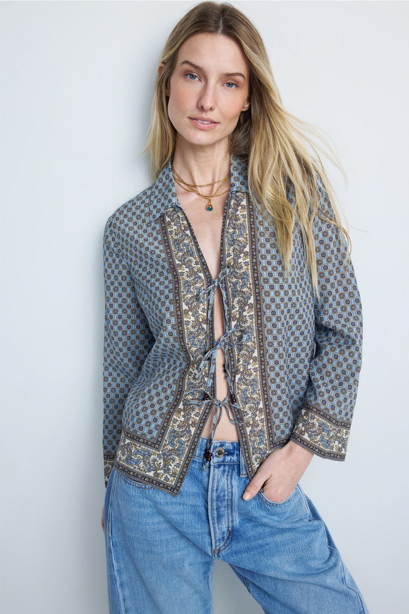 Eva Tie Front Top by Veronica Beard