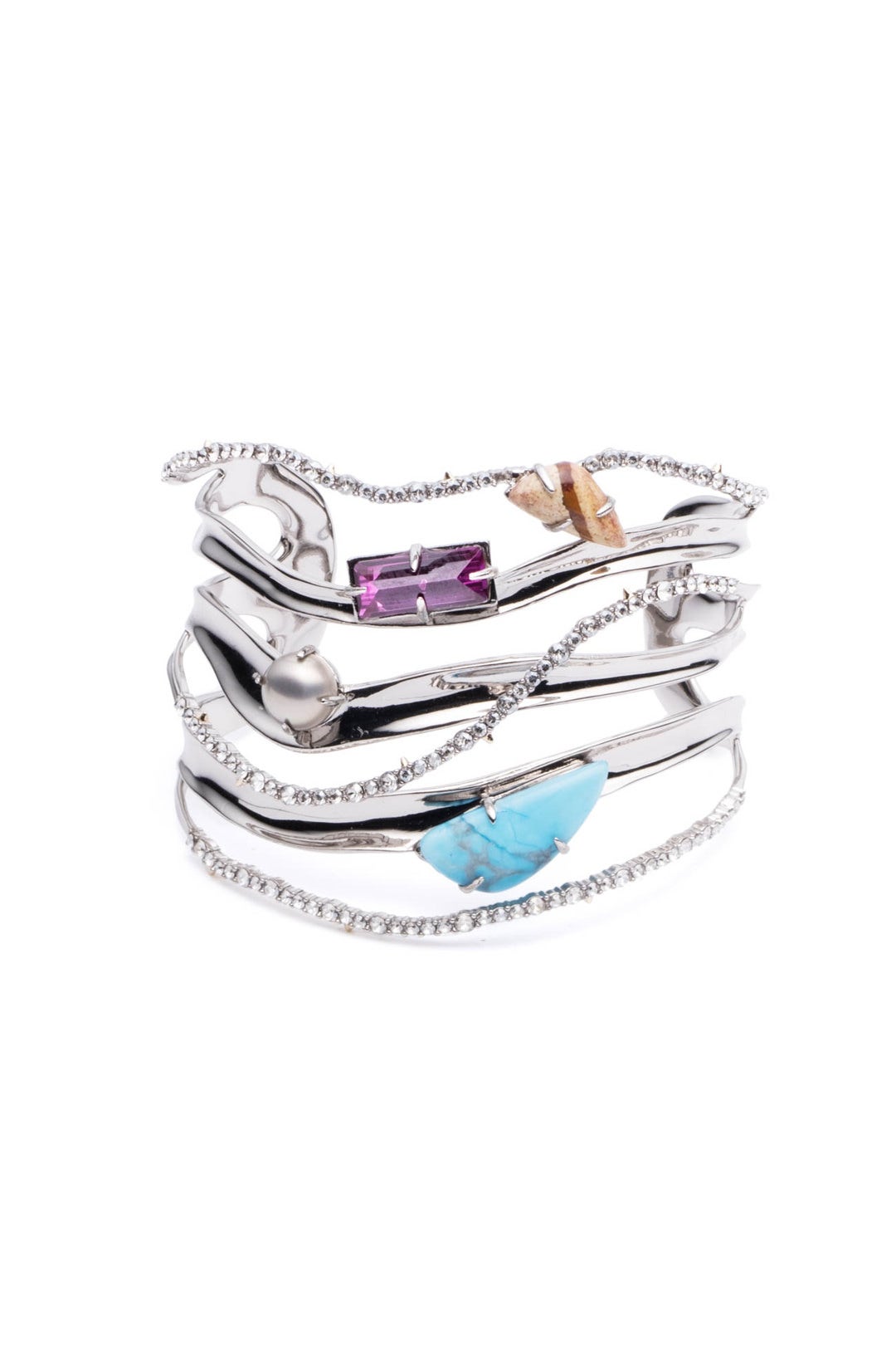 Multi Stone Orbiting Cuff by Alexis Bittar