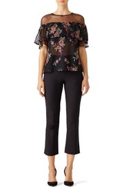 Black Floral Rayna Top by BB Dakota