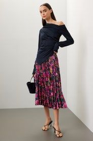 Floral Pleated Midi Skirt by Club Monaco