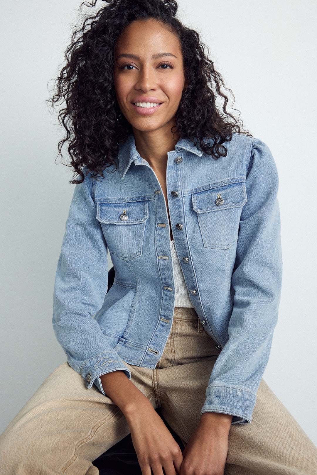 Peplum Denim Jacket by Dea Kudibal 0