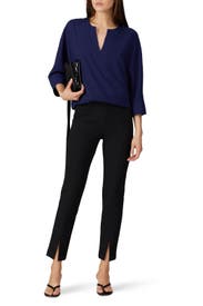 Navy Elastic Waist Blouse by Derek Lam 10 Crosby x RTR