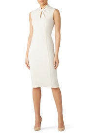 White Tie Knot Keyhole Dress by Donna Morgan
