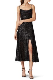 Sequin Cowl Neck Slip Dress by SIMKHAI