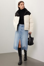 Shearling Puffer Coat by Maje