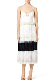 Stripe Pleated Cami Dress by Nicholas