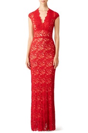 Red Gardenista Gown by Nightcap