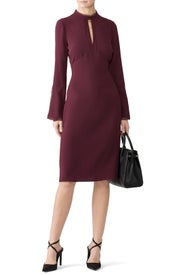 Burgundy Keyhole Dress by Shoshanna