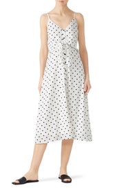 White Dotted Tie Front Dress by Slate & Willow