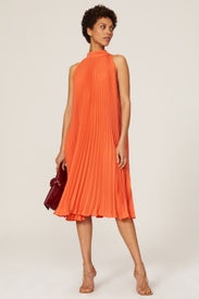 Orange Pleated Dress by TOME x RTR