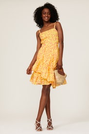 Yellow Scribble Dress by Derek Lam 10 Crosby x RTR
