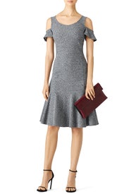 Grey Open Shoulder Dress by DEREK LAM