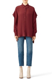 Bordeaux Button Down by Diane von Furstenberg