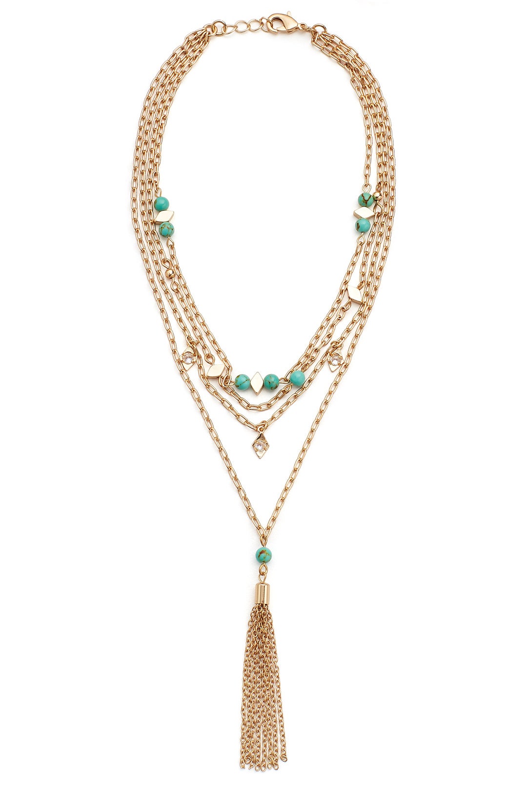 Gold Multi Strand Draped Choker by Ettika