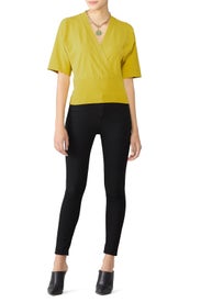 Yellow Short Sleeve Sweater by Fuzzi