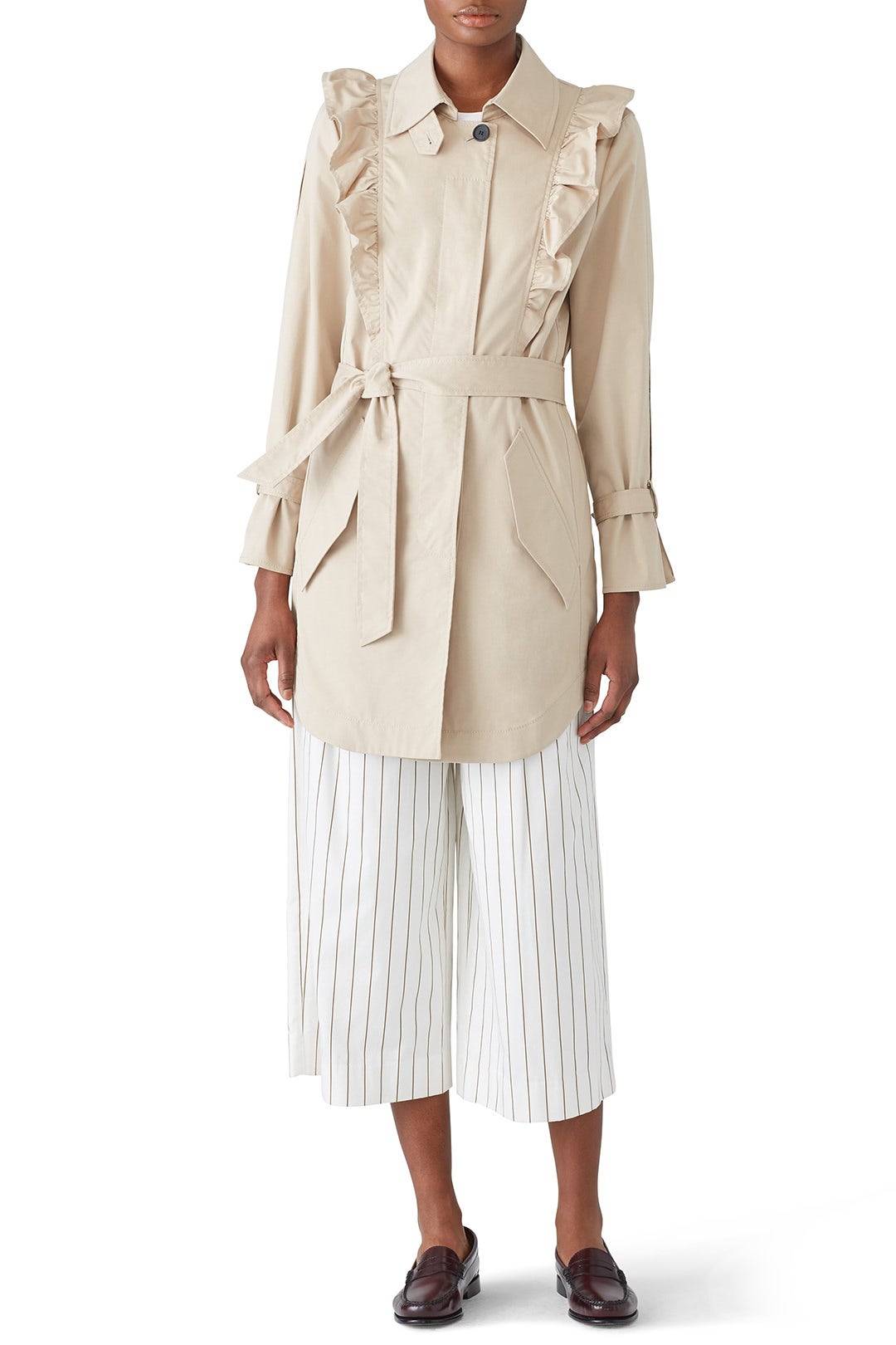 Gila Ruffle Trench Coat by Joie 0