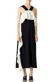 White Ripple Ruffle Dress by Marni