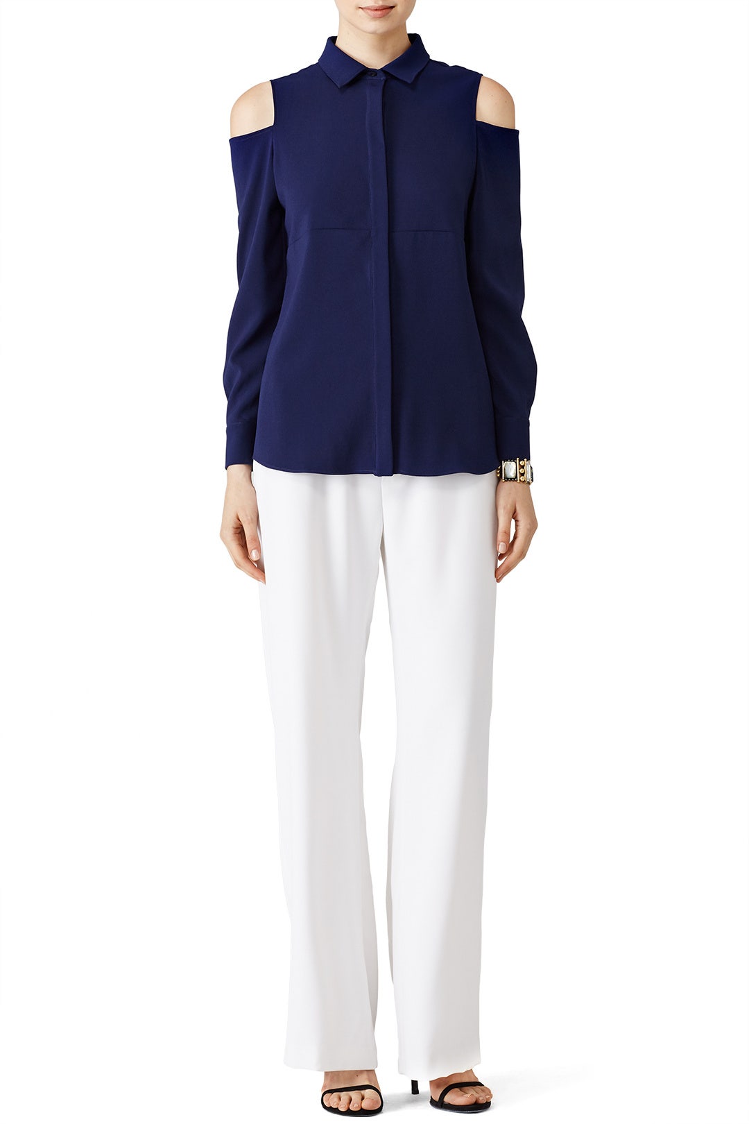 Navy Esme Blouse by Amanda Uprichard 0