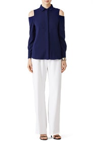 Navy Esme Blouse by Amanda Uprichard