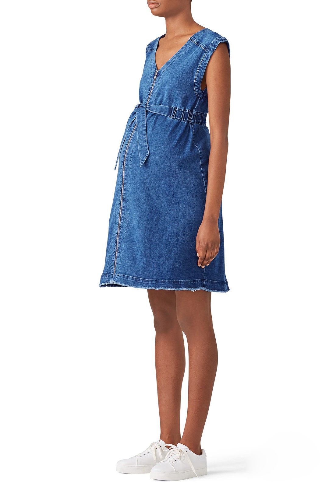 Zip Denim Maternity Dress by Ingrid & Isabel Rent the Runway