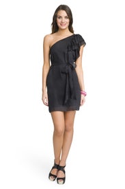 Pretty Belted Ruffle Dress by Milly