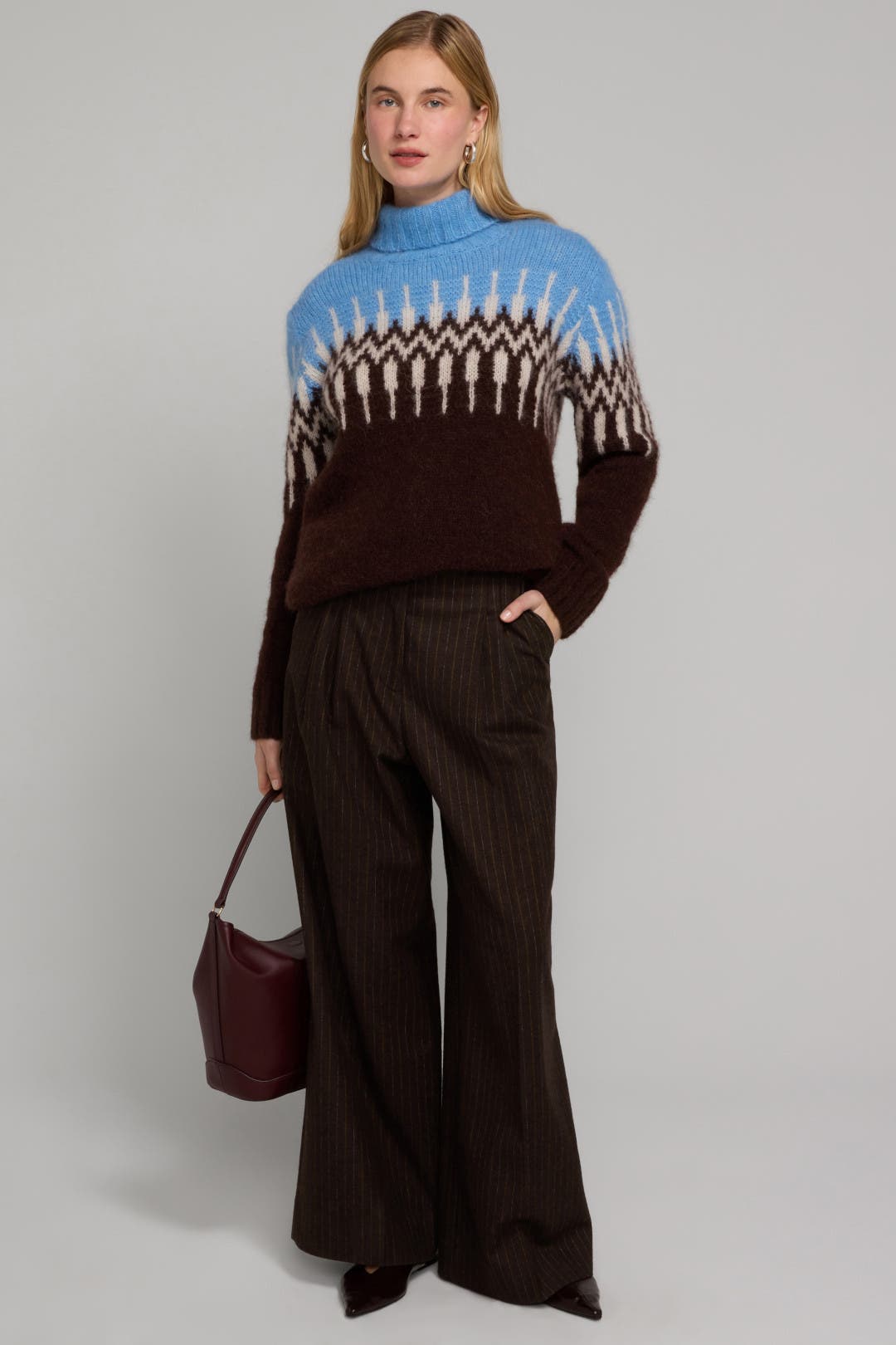 Brushed Fair Isle Turtle Neck Sweater by NAADAM | Rent the Runway