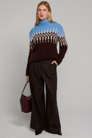 Brushed Fair Isle Turtle Neck Sweater by NAADAM