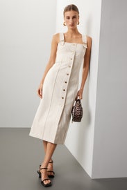 Dungaree Denim Dress by Patou