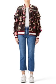 Fiesta Ruffle Sleeve Bomber by PatBO