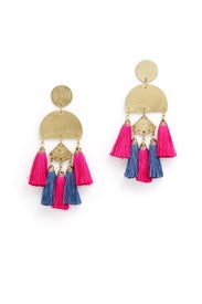 Fuchsia Bali Tassel Earrings by Area Stars