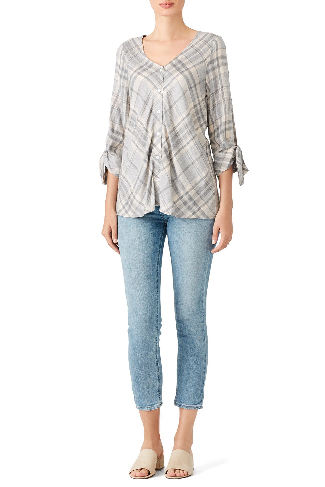Tie Sleeve Blouse by B Collection by Bobeau 0
