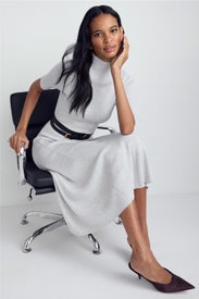 Faire Knit Turtleneck Midi Dress by BOSS