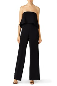 Black Retro Ruffle Jumpsuit by Jay Godfrey