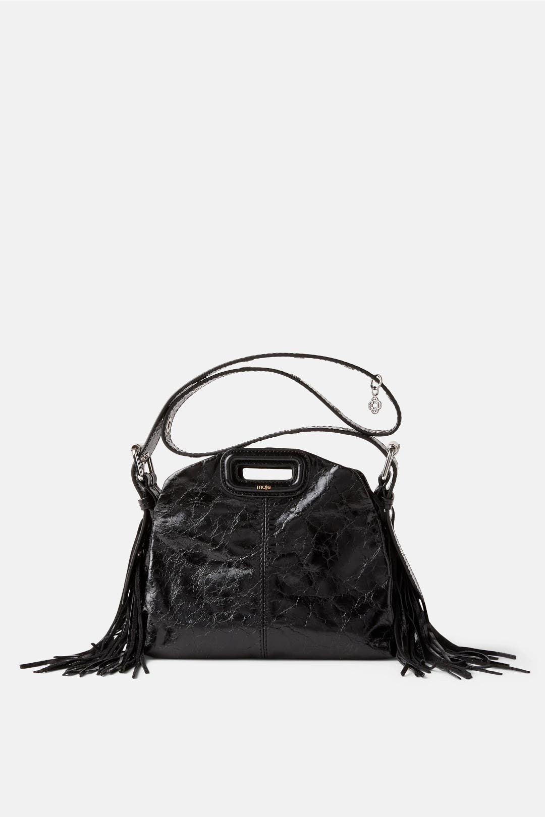 Black Crossbody With Fringe by Maje | Rent the Runway