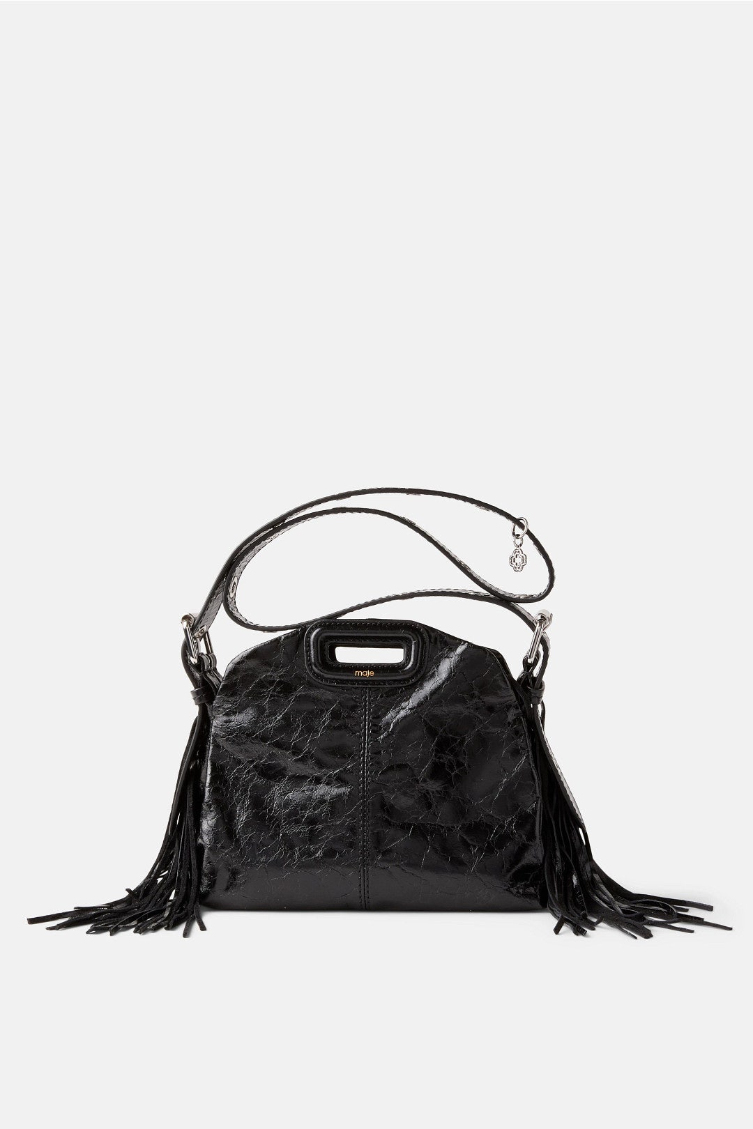 Black Crossbody With Fringe by Maje 0