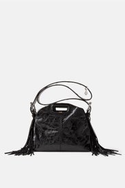 Black Crossbody With Fringe by Maje
