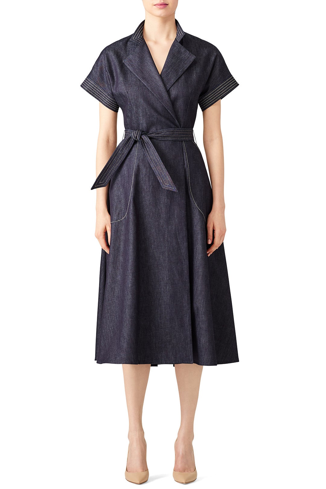 Stitched Denim Shirtdress by Martin Grant 0