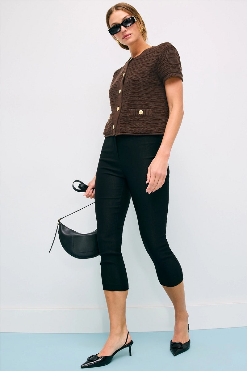 Short Sleeve Cotton Suiting Cardigan by Toccin - Photo 0