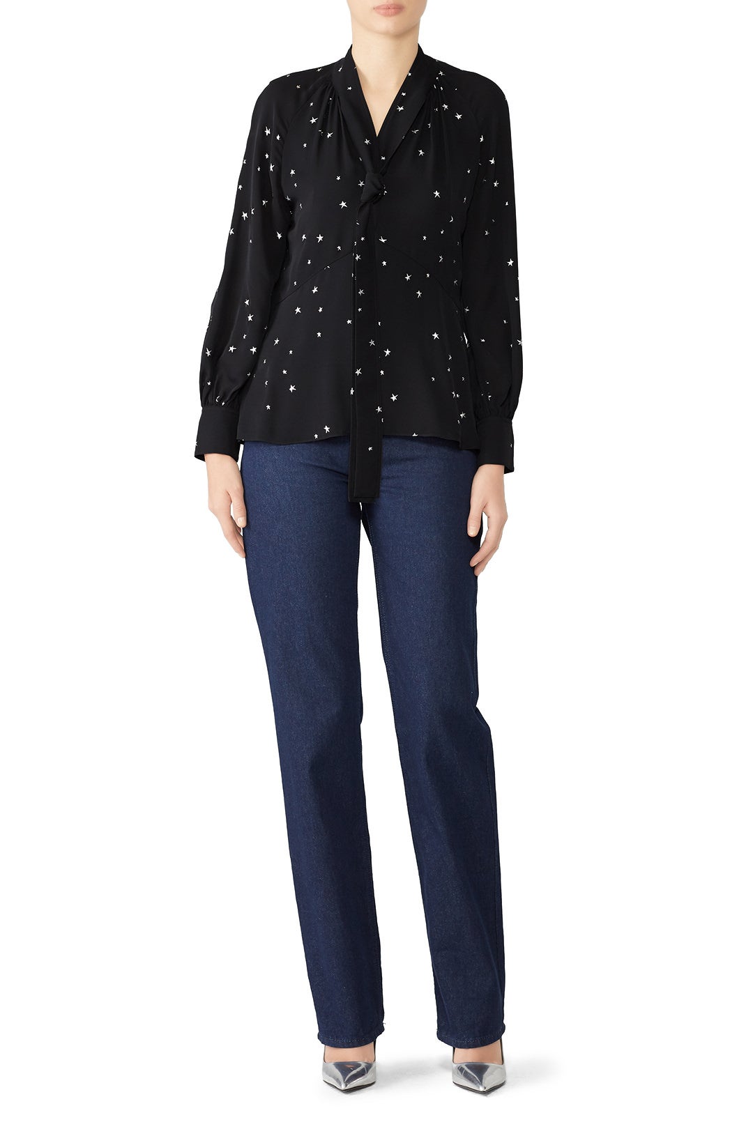 Stargazer Pleated Bow Blouse by Tory Burch 0