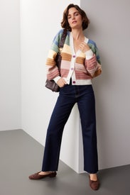 Stripe Cardigan Sweater by Baciano