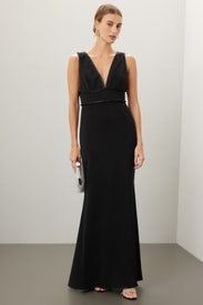 Pleated Trim Gown by Badgley Mischka