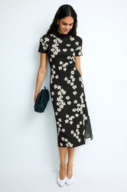 Flower Jacquard Knit Dress by CeCe