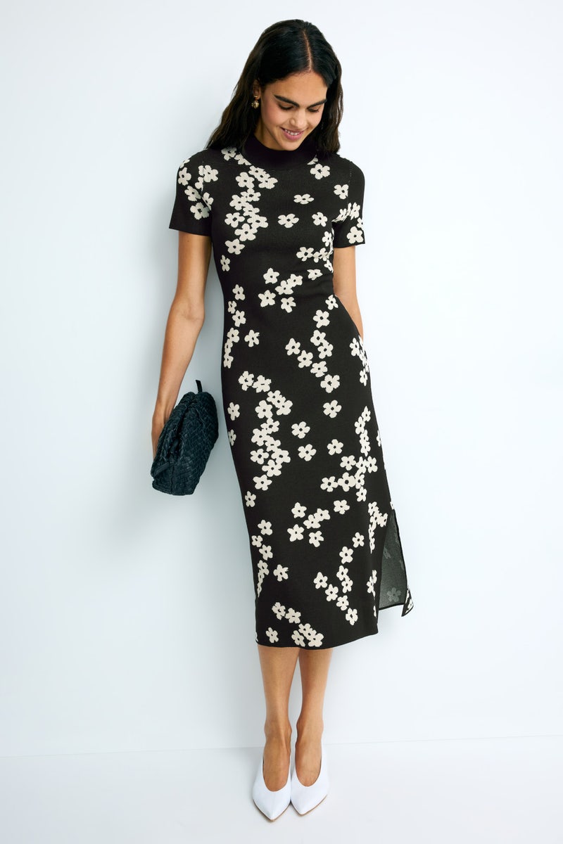 Flower Jacquard Knit Dress by CeCe - Photo 0