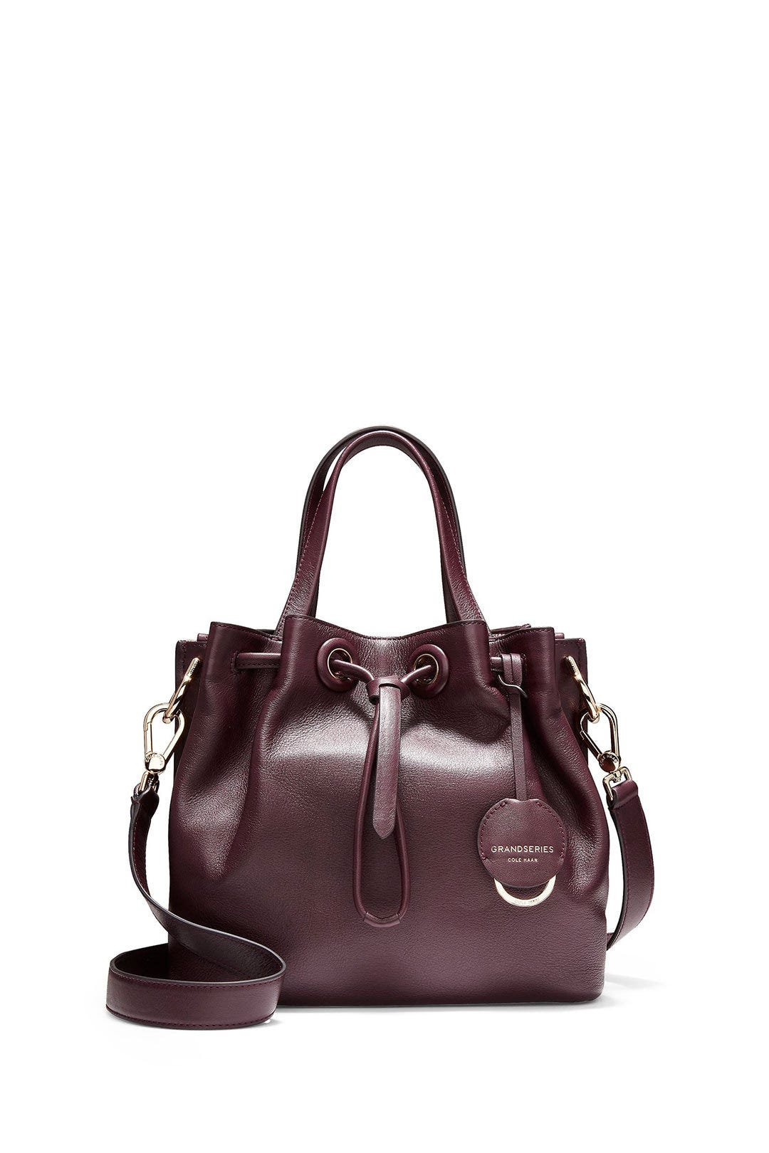 Burgundy Grand Ambition Small Bucket Bag by Cole Haan Accessories 0